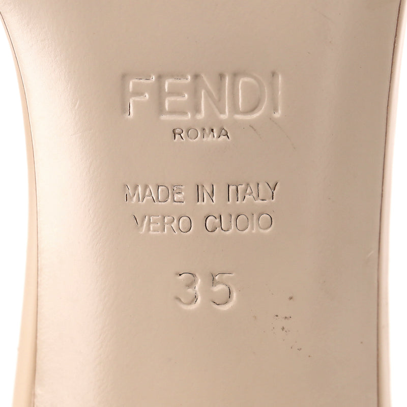 Fendi 3D Flowerland Patent Leather Heeled Mules. Size 35