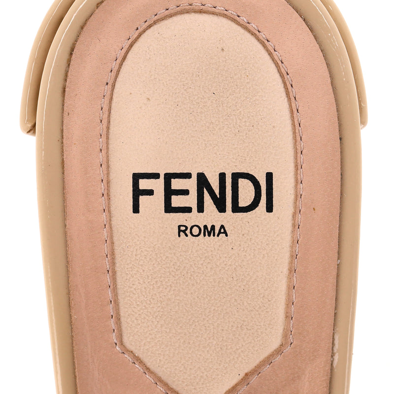 Fendi 3D Flowerland Patent Leather Heeled Mules. Size 35