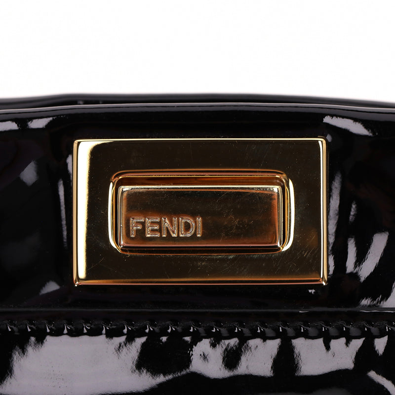 Fendi Patent Leather Mini Peekaboo Bag
