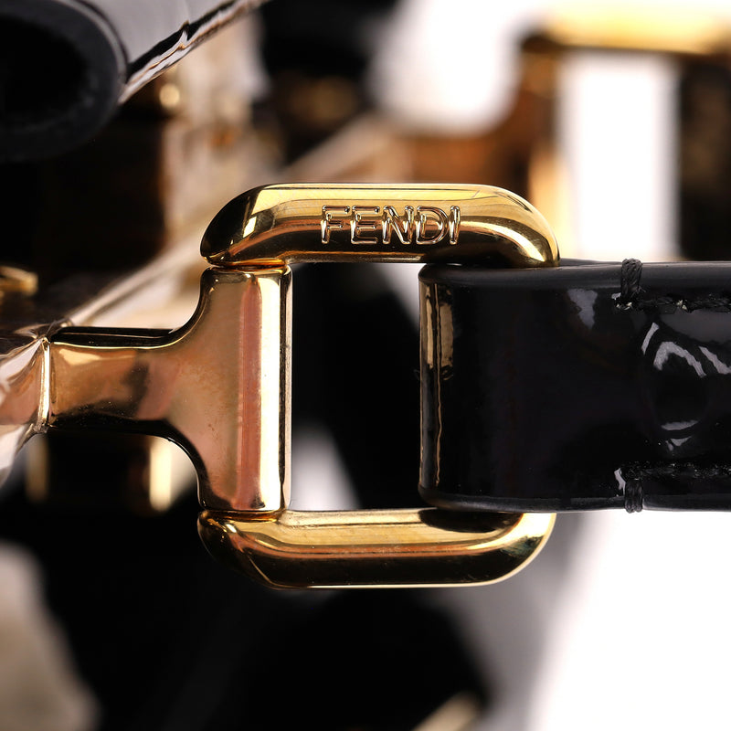 Fendi Patent Leather Mini Peekaboo Bag