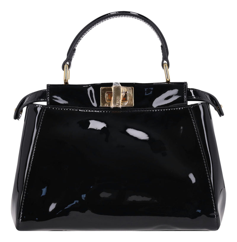 Fendi Patent Leather Mini Peekaboo Bag
