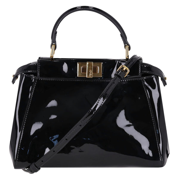 Fendi Patent Leather Mini Peekaboo Bag