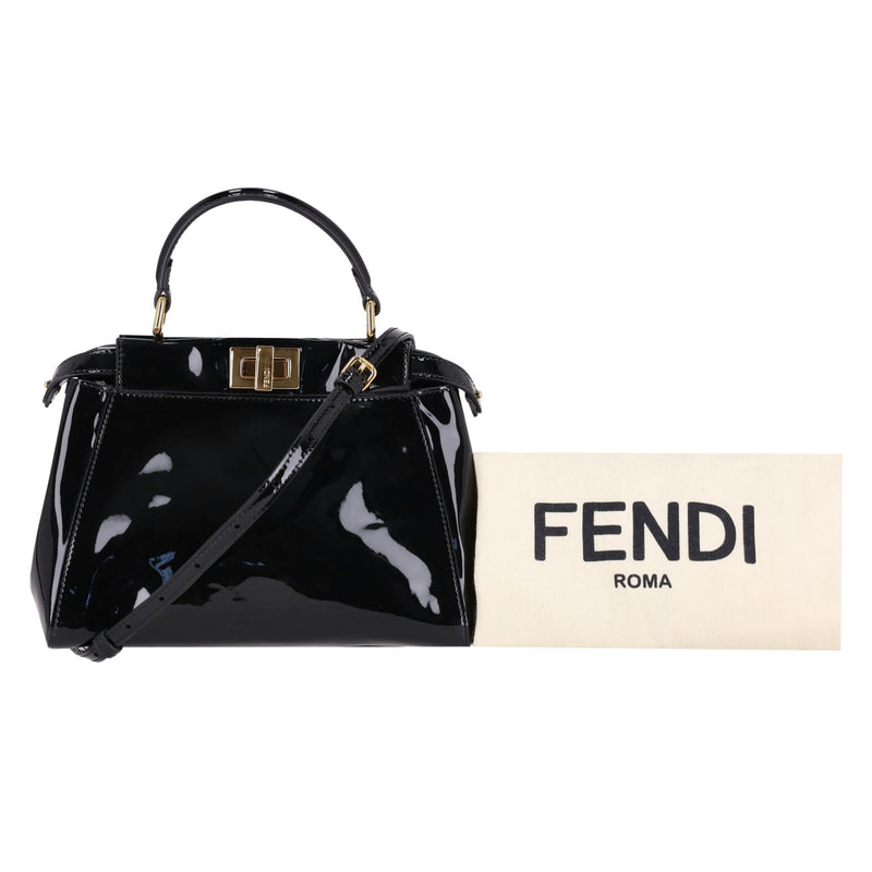 Fendi Patent Leather Mini Peekaboo Bag