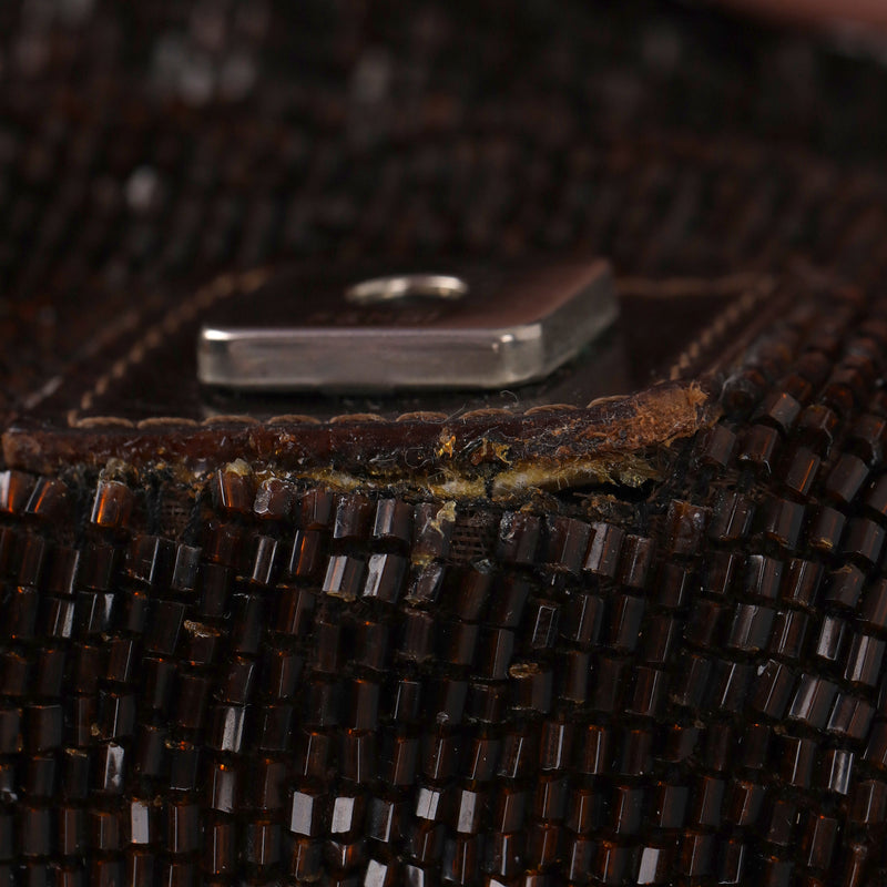 Fendi Bead-Embellished 'FF' Leather Buckle Baguette Shoulder Bag