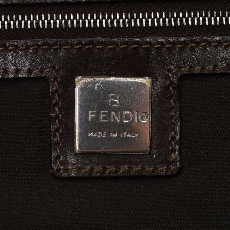Fendi Bead-Embellished 'FF' Leather Buckle Baguette Shoulder Bag