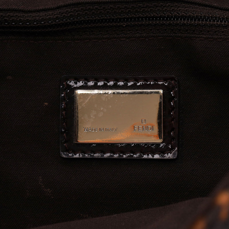 Fendi Leopard Pony Hair 'FF' Buckle Vintage Mamma Baguette Shoulder Bag