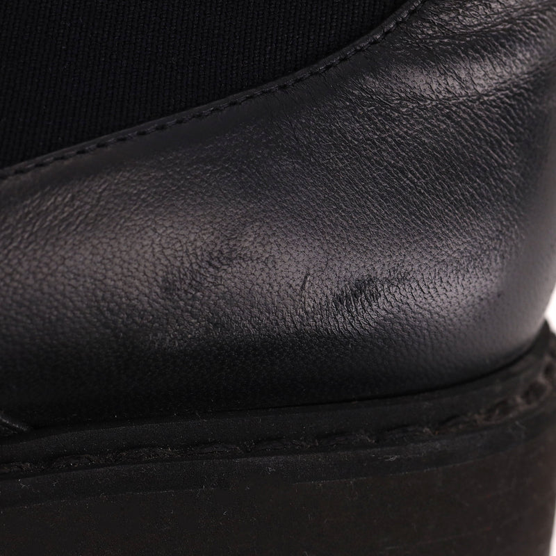 Fendi Logo Leather Knee Sock Boots. Size 36.5