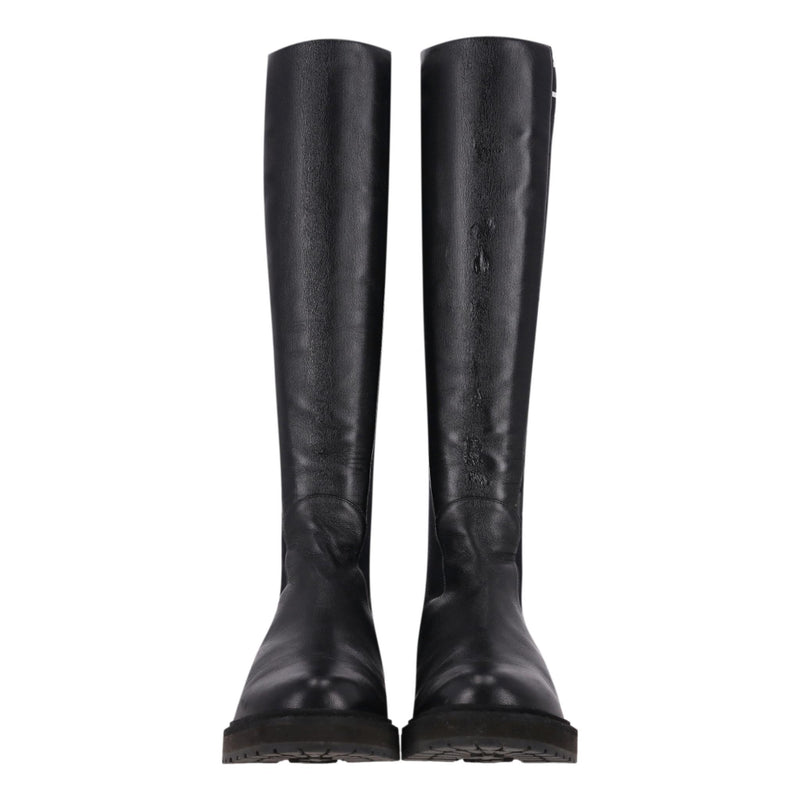 Fendi Logo Leather Knee Sock Boots. Size 36.5
