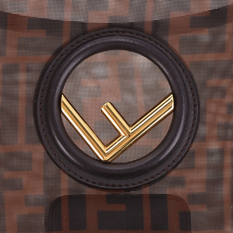 Fendi Mesh Vitello Century 'FF' Monogram 1974 Kan Shoulder Bag