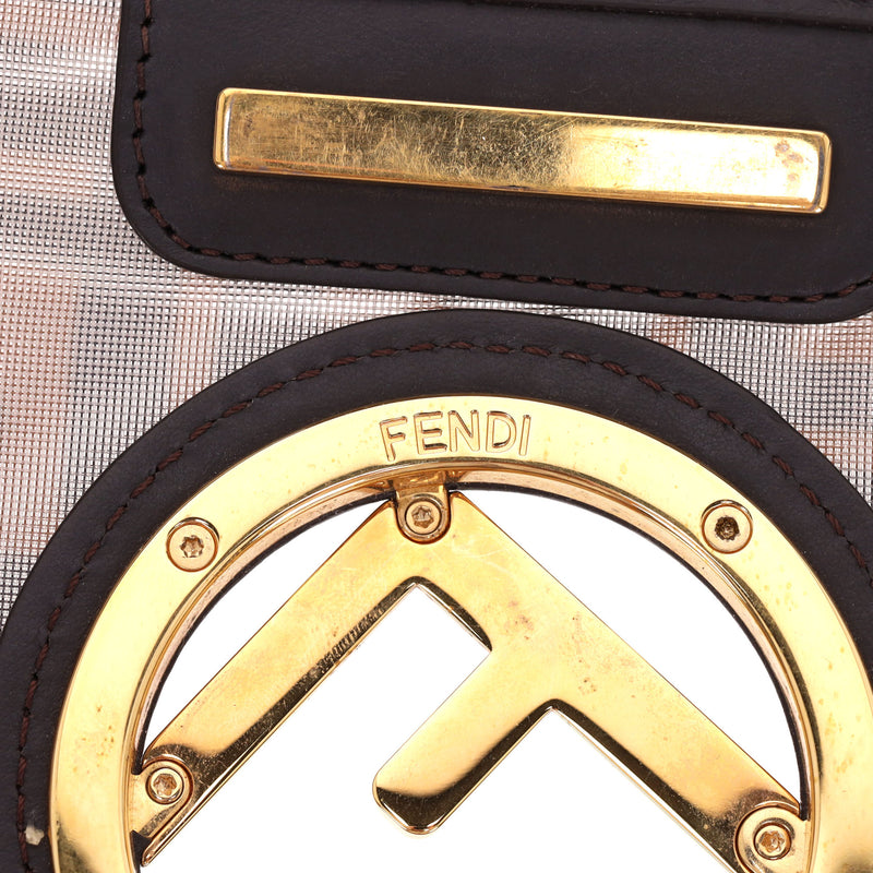Fendi Mesh Vitello Century 'FF' Monogram 1974 Kan Shoulder Bag