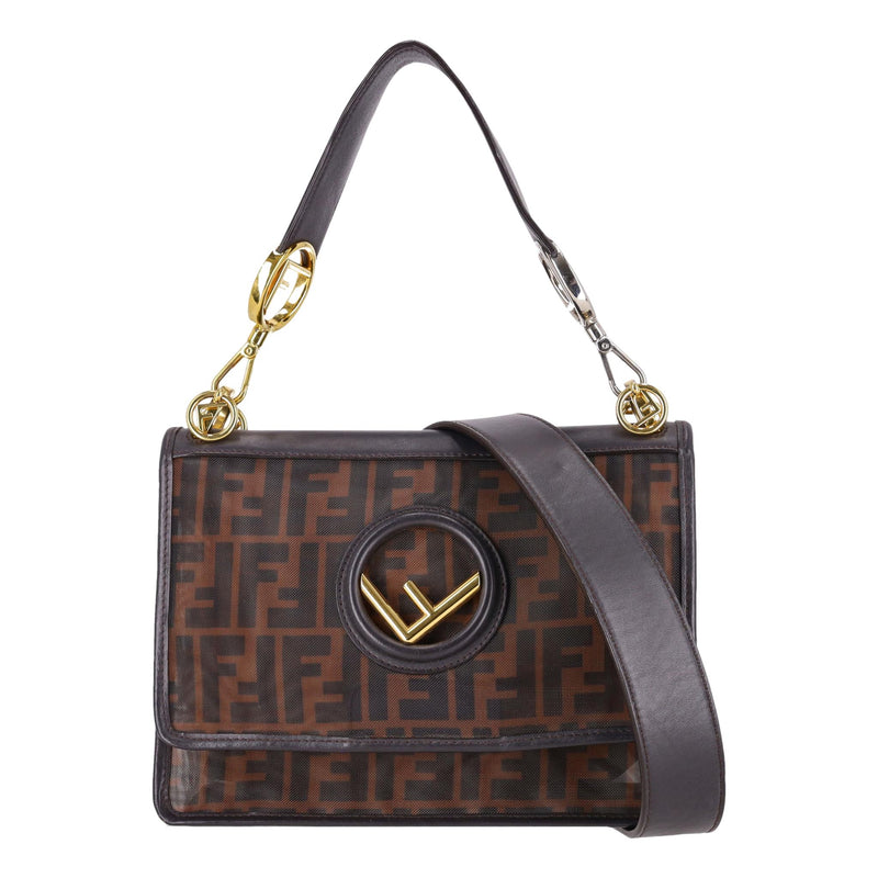 Fendi Mesh Vitello Century 'FF' Monogram 1974 Kan Shoulder Bag