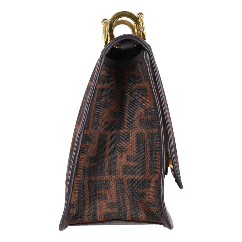 Fendi Mesh Vitello Century 'FF' Monogram 1974 Kan Shoulder Bag