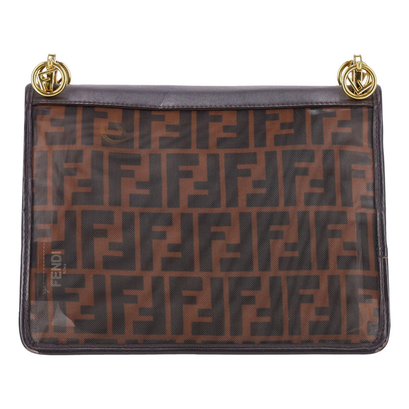 Fendi Mesh Vitello Century 'FF' Monogram 1974 Kan Shoulder Bag