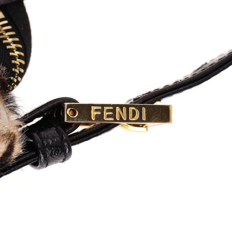 Fendi Zebra Print Pony Hair 'FF' Buckle Vintage Mamma Baguette Shoulder Bag