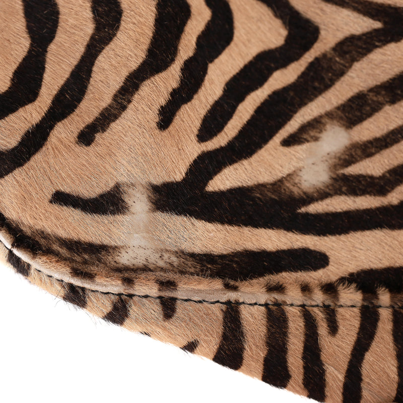 Fendi Zebra Print Pony Hair 'FF' Buckle Vintage Mamma Baguette Shoulder Bag