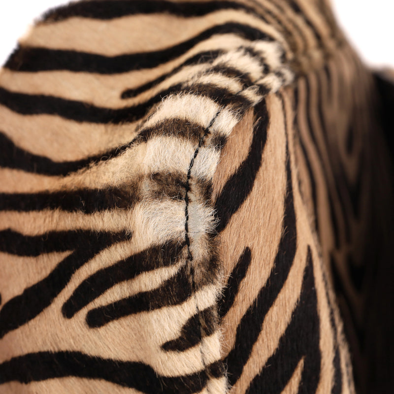 Fendi Zebra Print Pony Hair 'FF' Buckle Vintage Mamma Baguette Shoulder Bag