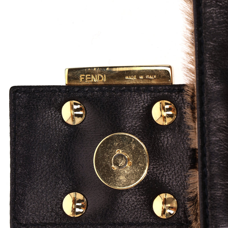 Fendi Zebra Print Pony Hair 'FF' Buckle Vintage Mamma Baguette Shoulder Bag