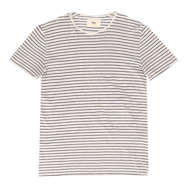 Folk Striped Cotton T-Shirt. Size S