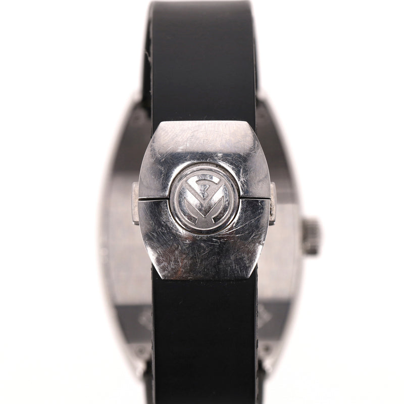 Franck Muller Stainless Steel Casablanca Watch With Rubber Strap