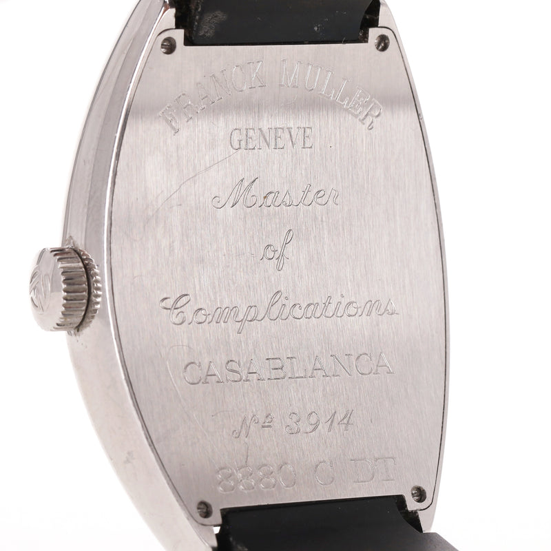 Franck Muller Stainless Steel Casablanca Watch With Rubber Strap