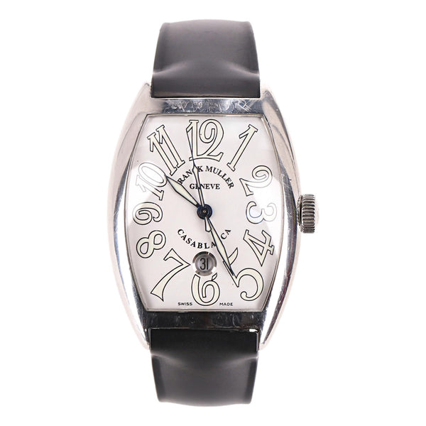 Franck Muller Stainless Steel Casablanca Watch With Rubber Strap