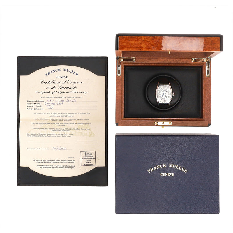 Franck Muller Stainless Steel Casablanca Watch With Rubber Strap