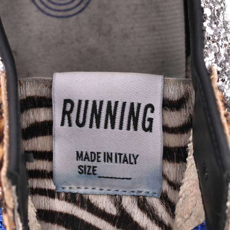 Golden Goose Leopard Print Pony Hair & Glitter Running Sole Sneakers. Size 39