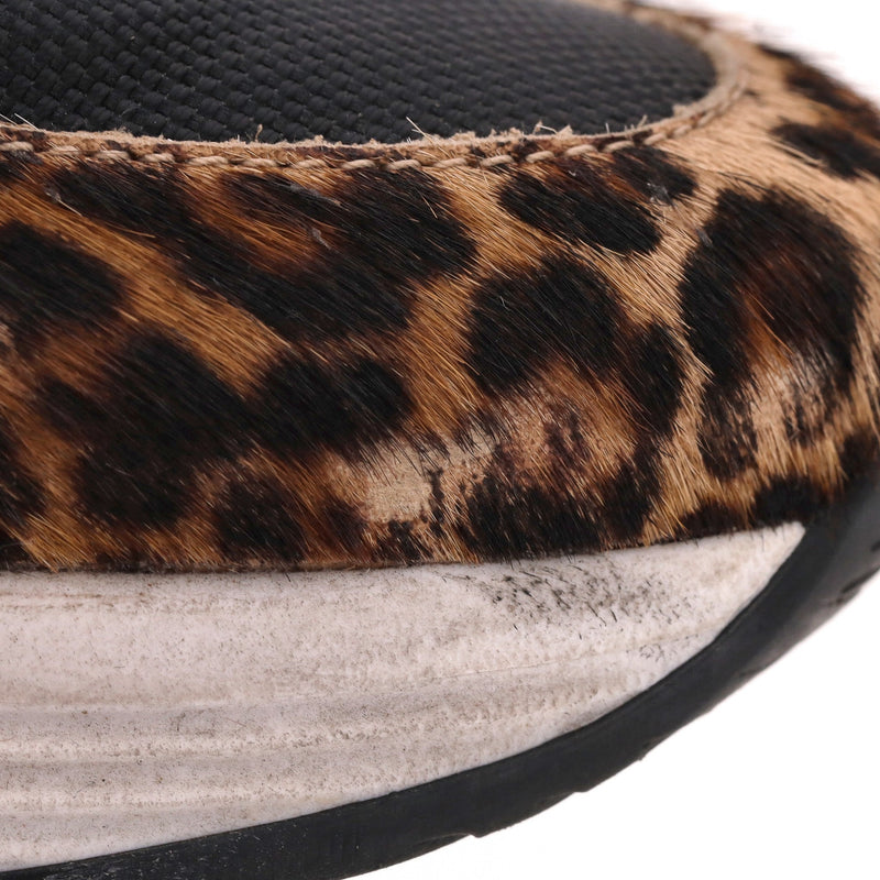 Golden Goose Leopard Print Pony Hair & Glitter Running Sole Sneakers. Size 39