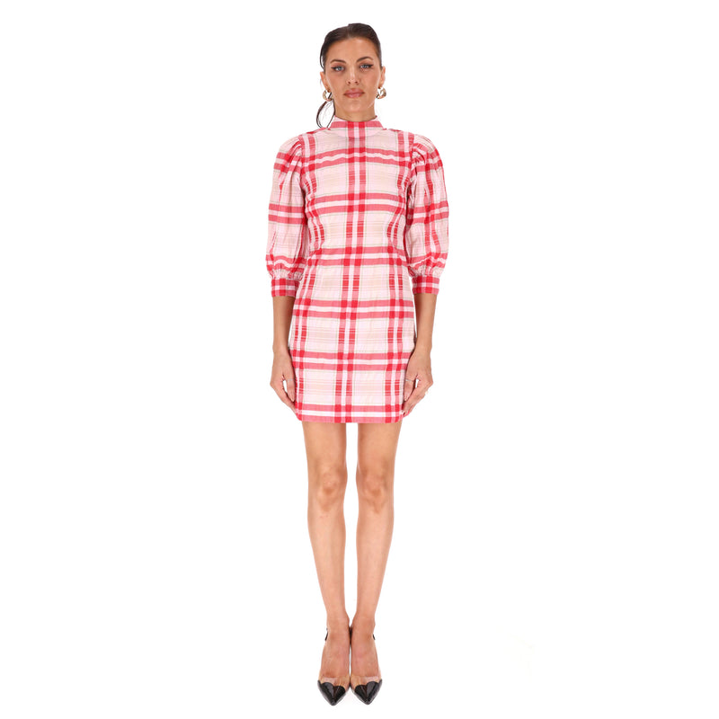 Ganni Checked Cotton Blend Dress. Size 34FR