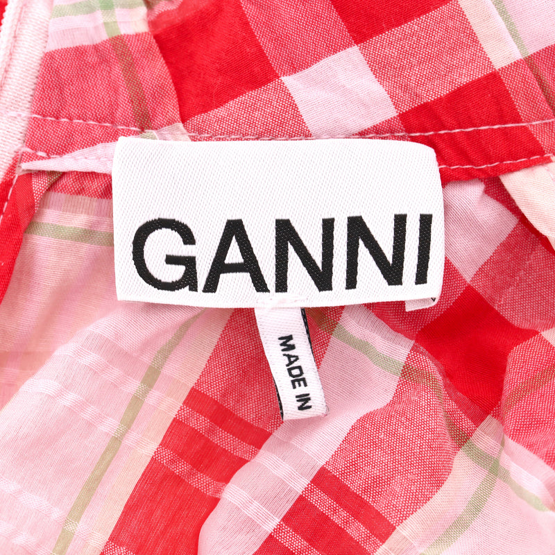 Ganni Checked Cotton Blend Dress. Size 34FR