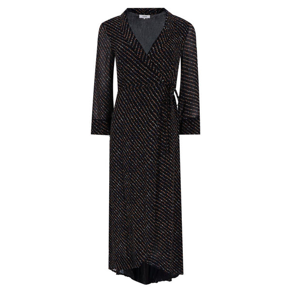 Ganni Floral-Print Wrap Dress With Asymmetrical Hem. Size 36FR