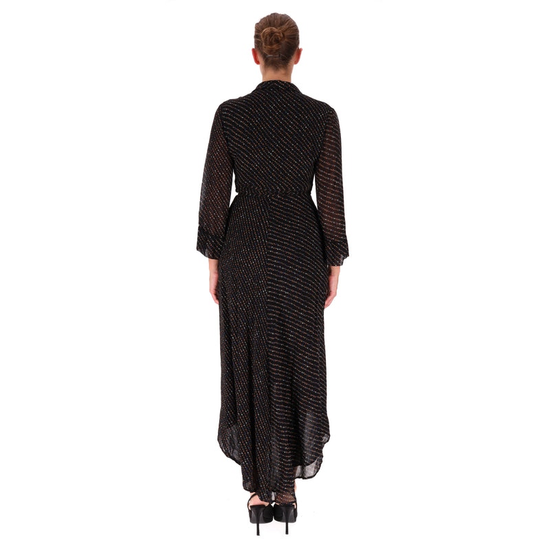 Ganni Floral-Print Wrap Dress With Asymmetrical Hem. Size 36FR