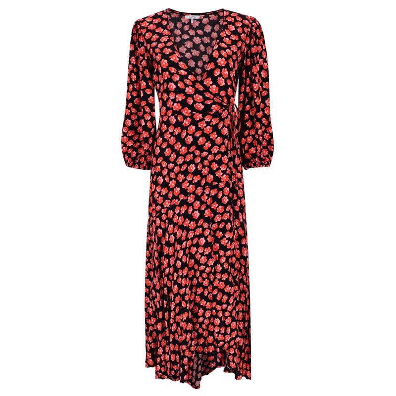 Ganni Floral Print Crepe Wrap Dress. Size 34FR