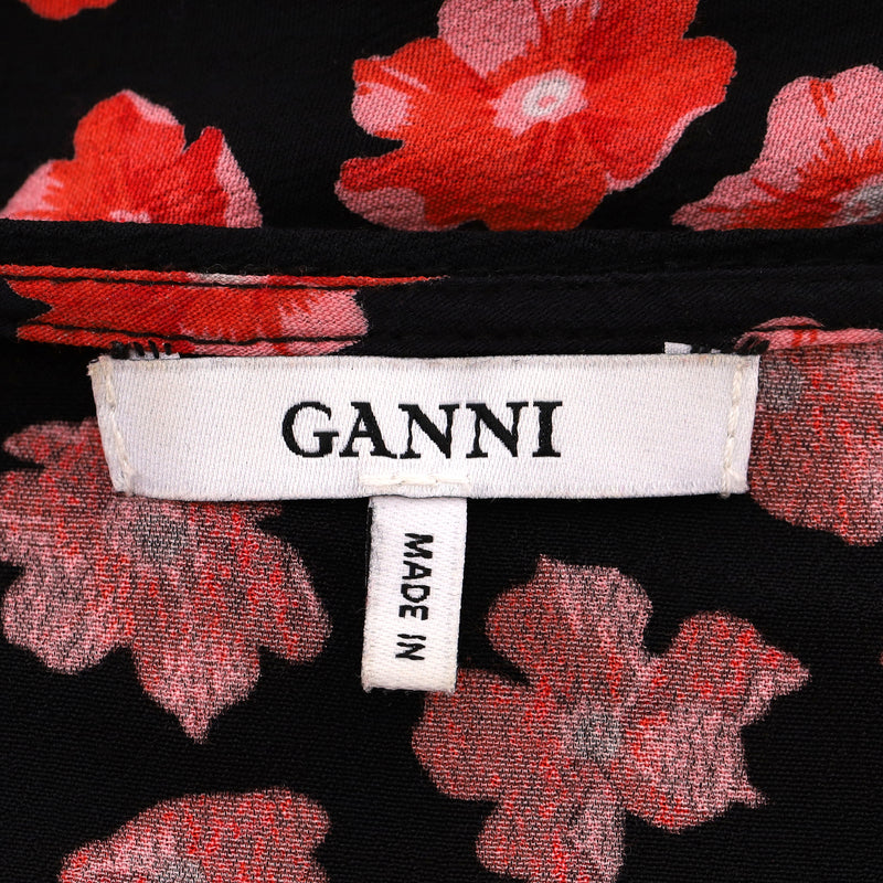 Ganni Floral Print Crepe Wrap Dress. Size 34FR