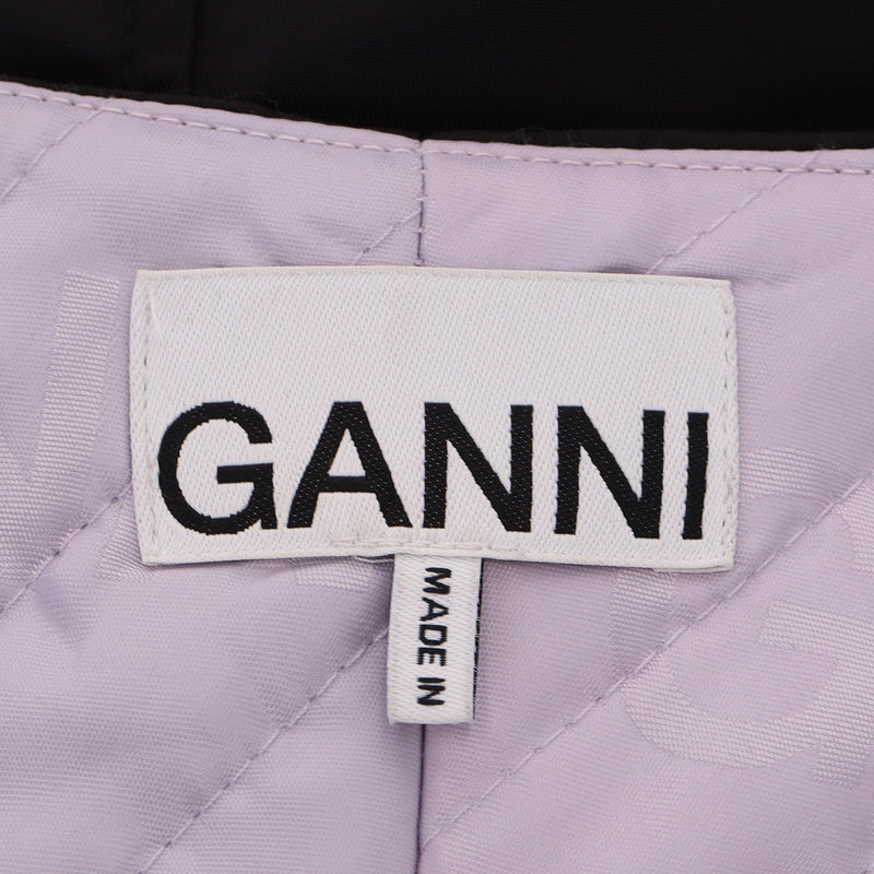 Ganni Quilted Shell Mini Dress With A Zipper To The Front. Size 42IT