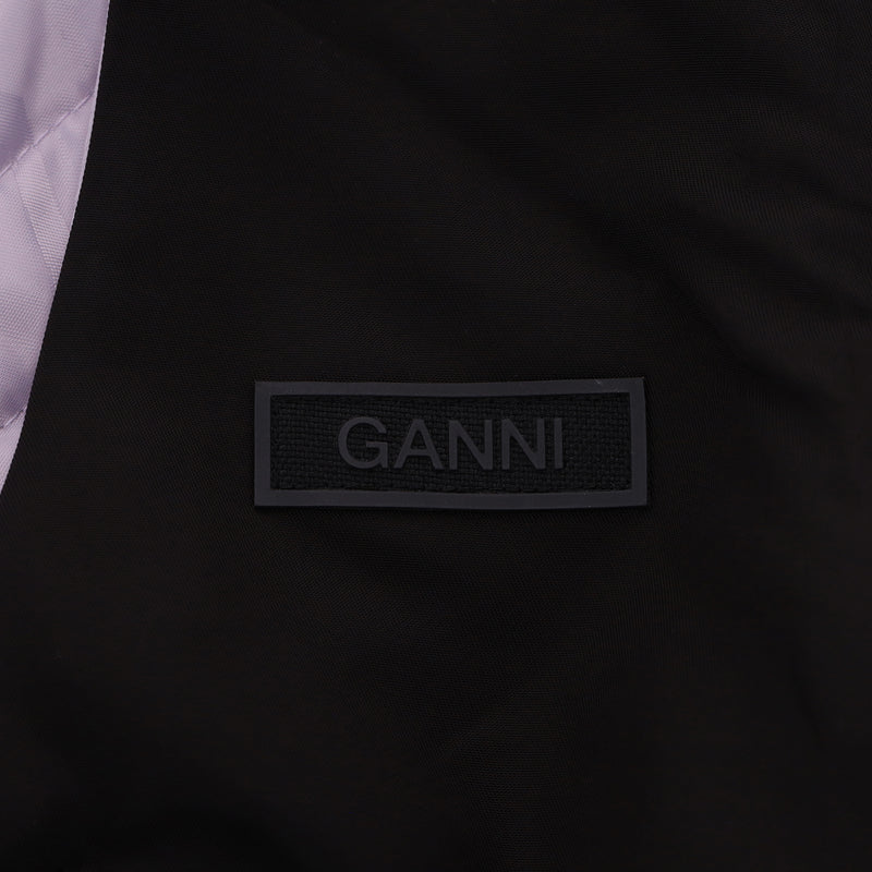 Ganni Quilted Shell Mini Dress With A Zipper To The Front. Size 42IT