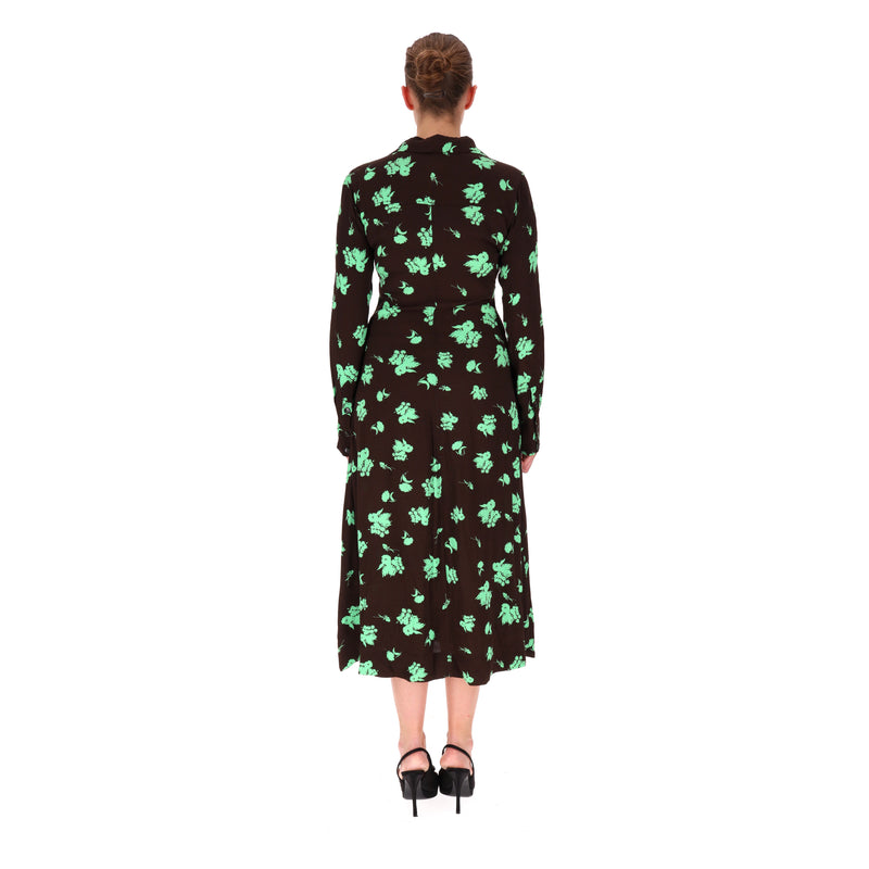 Ganni Printed Crepe Shirt Dress. Size 36FR