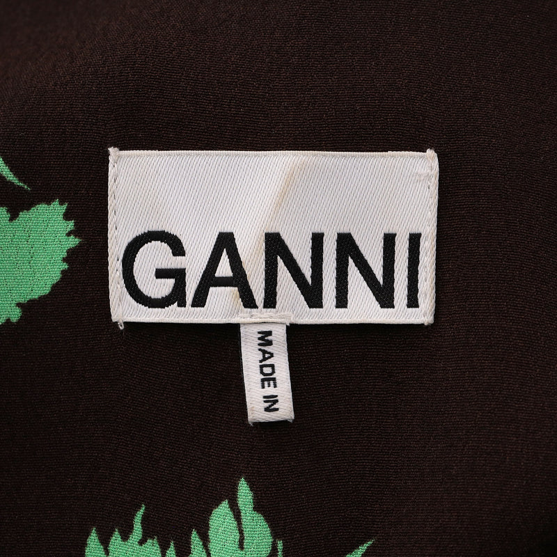 Ganni Printed Crepe Shirt Dress. Size 36FR