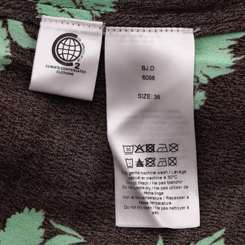 Ganni Printed Crepe Shirt Dress. Size 36FR