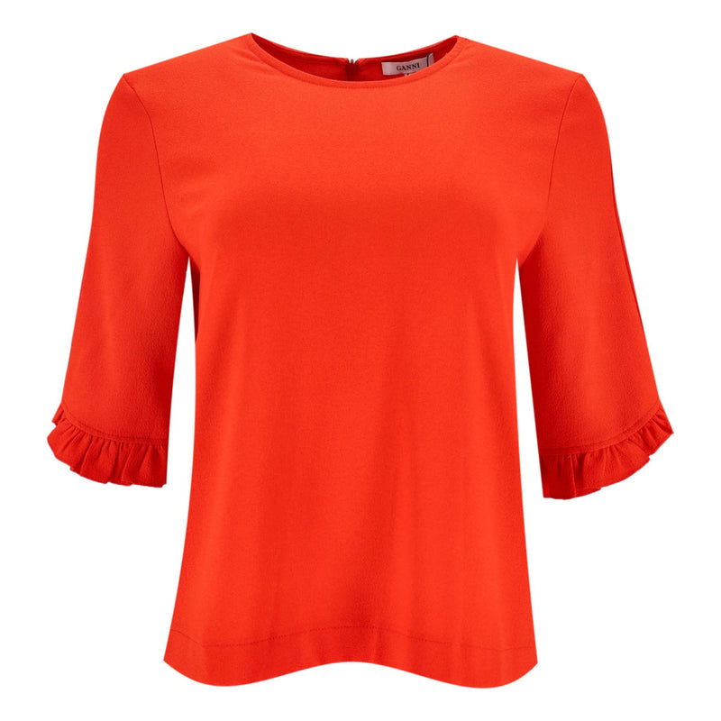 Ganni Ruffled Detail Top. Size 38FR