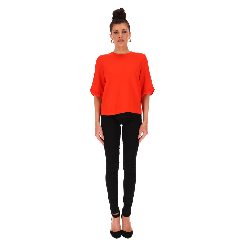 Ganni Ruffled Detail Top. Size 38FR
