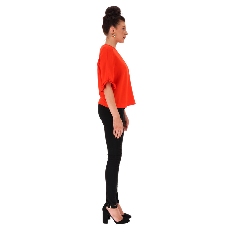 Ganni Ruffled Detail Top. Size 38FR