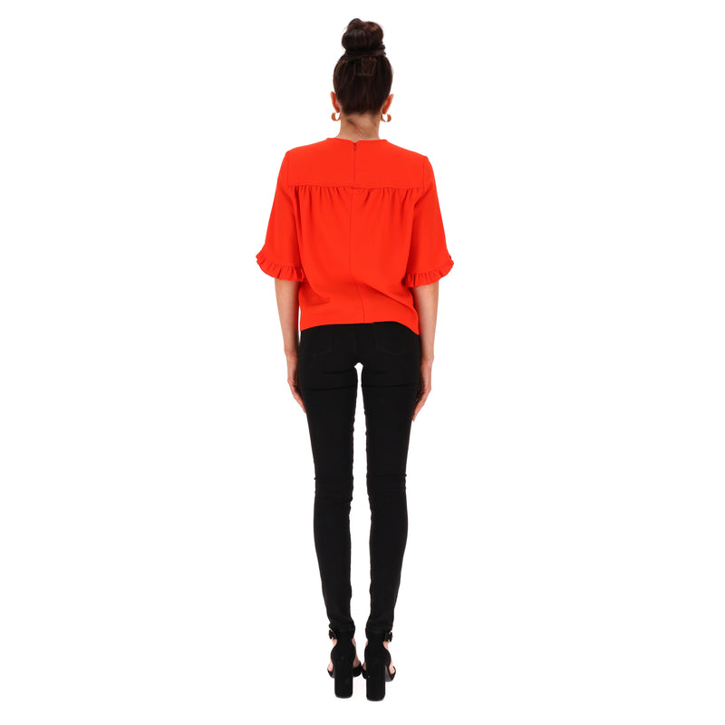 Ganni Ruffled Detail Top. Size 38FR