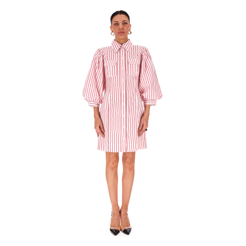 Ganni Striped Cotton Shirt Dress. Size 42IT