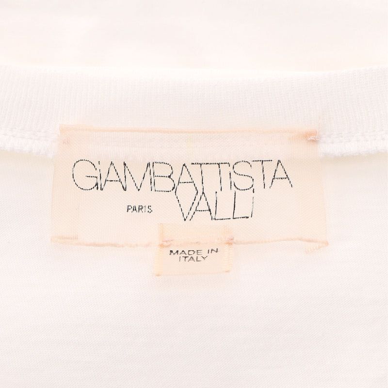 Giambattista Valli Floral Lace-Embellished Cotton Top. Size M