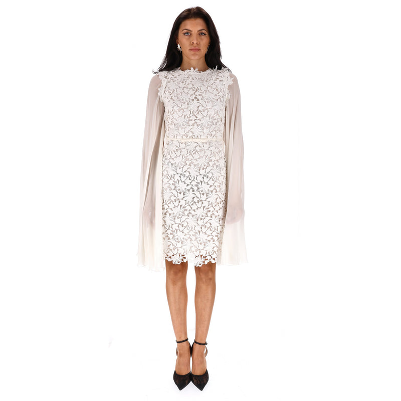 Giambattista Valli Guipure Lace Cape Dress. Size 38IT