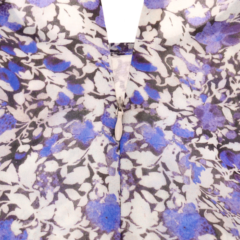 Giambattista Valli Silk Tie-Neck Floral Top. Size 38IT