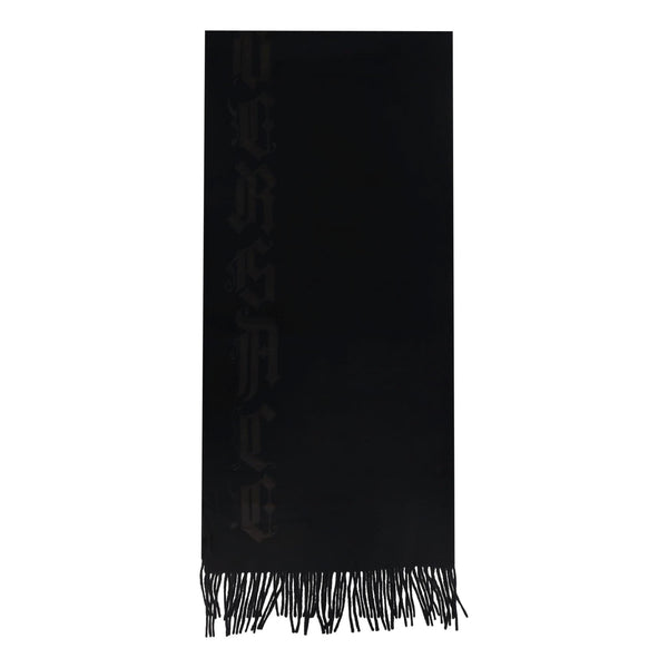 Ganni Versace Logo Embroidered Virgin Wool Scarf