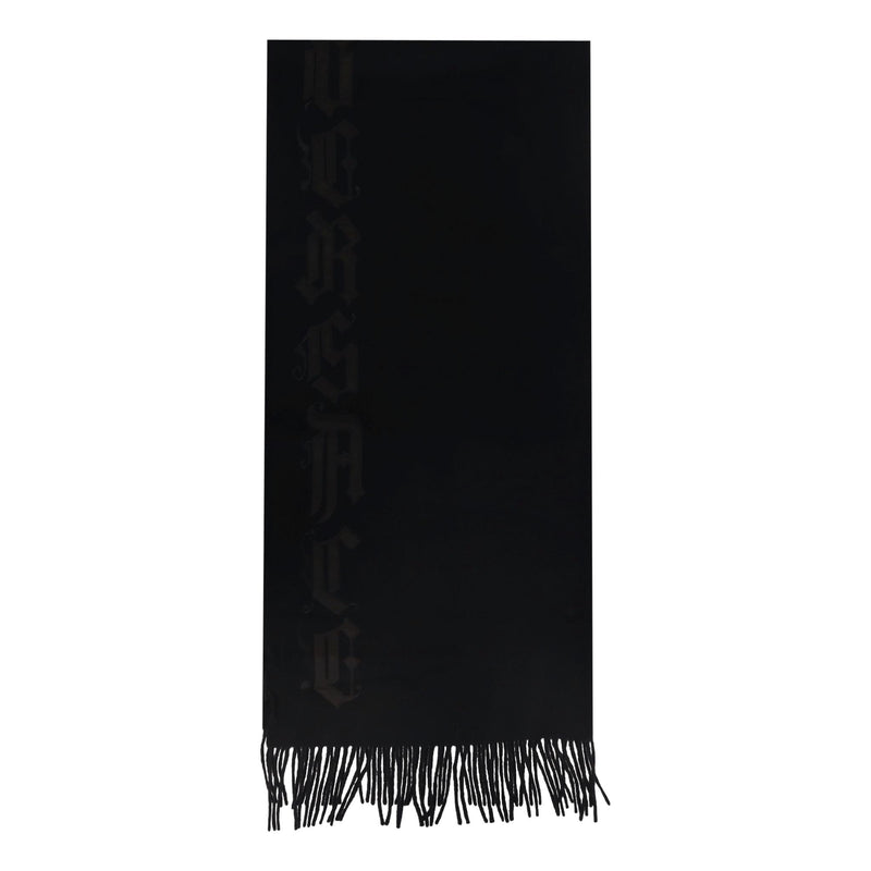 Ganni Versace Logo Embroidered Virgin Wool Scarf