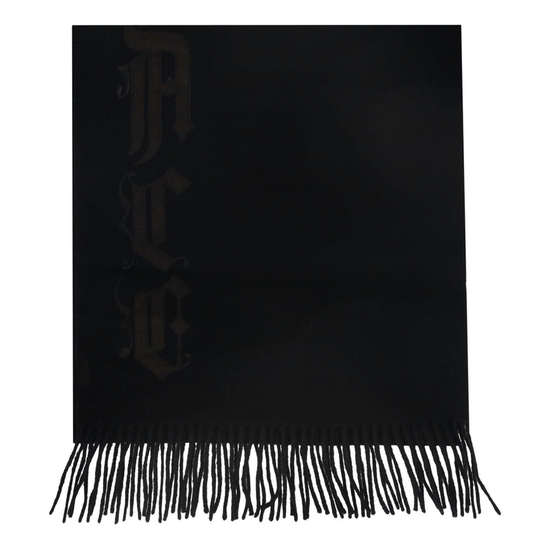 Ganni Versace Logo Embroidered Virgin Wool Scarf